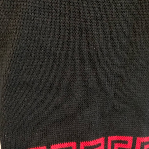 90s Vintage Fox Black and Red Patterned Cardigan - Picture 6 of 8